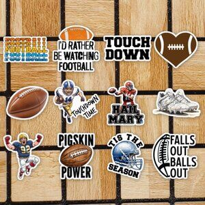 Football Sticker Pack of 12 Vinyl Stickers - Waterproof Sports Sticker Set
